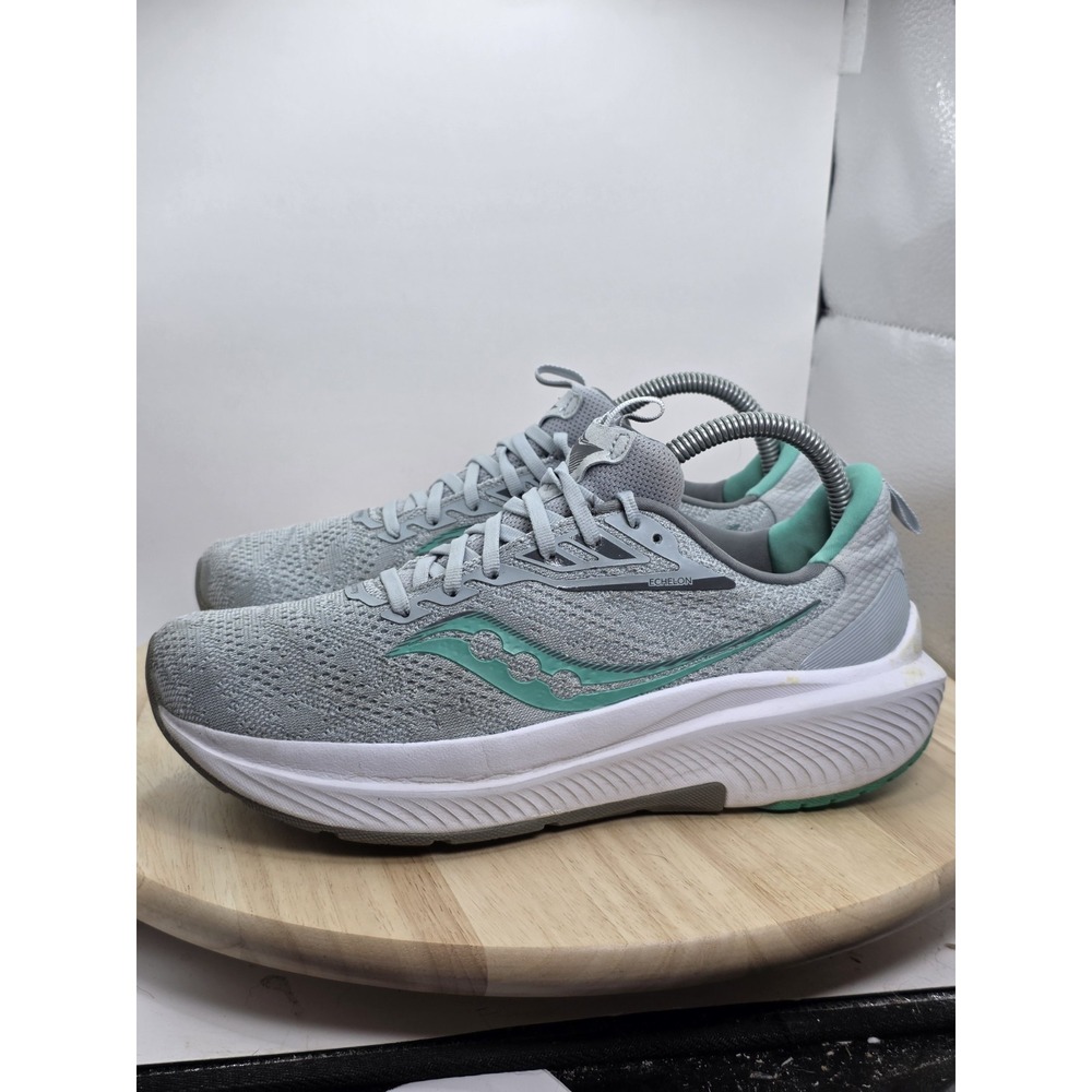 Women's Size 9 - Saucony Echelon 9 Gray /Mint Green Running Athletic Shoes